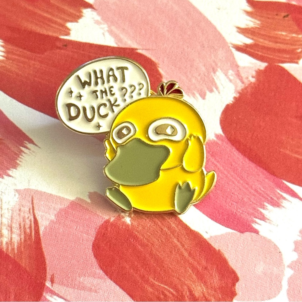 Cute Yellow Duck Psyduck Pokemon What the Duck Enamel Pin